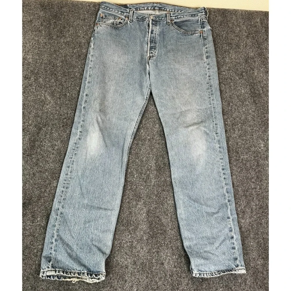 Levi's 501xx Jeans Mens ‎ Blue Button Fly Straight Leg Cotton Size 38X34 USA